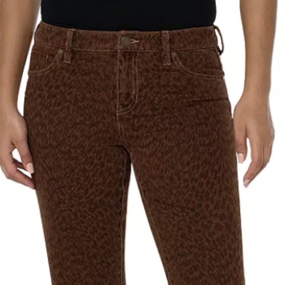 Liverpool Los Angeles Hannah Cropped Flared Jeans in Abstract Animal Print